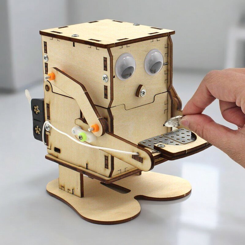 Wooden Assemble DIY Robot Eati - Science Project Robot review and price